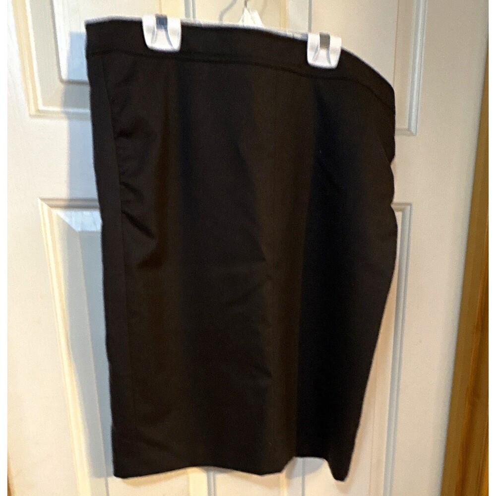 BCBGMAXAZRIA Womens Solid Black Pencil Skirt Zip Closure Knee Length Size 10